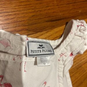 Petite Plume Kids Flamingo Pajama Top - White and Pink